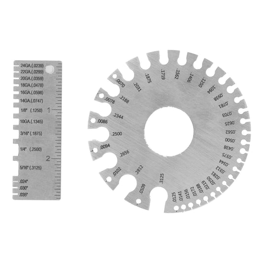 Herramienta de medición de calibre de alambre, calibre de soldadura de alambre de acero inoxidable calibre de hoja de metal de doble cara redonda y calibre de espesor de hoja de metal