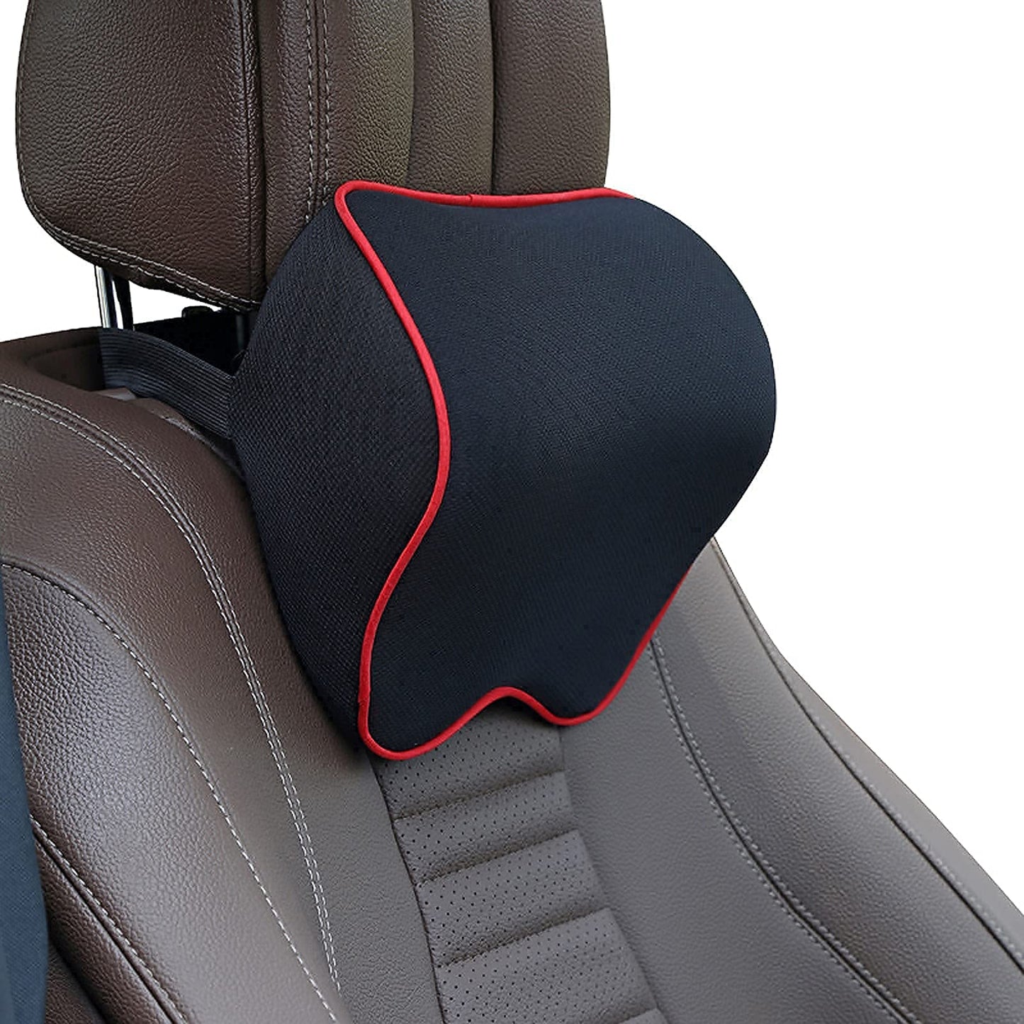 Crofy - Paquete de 2 almohadas para el cuello del coche, suave reposacabezas de coche para conducir con correa ajustable, 100% espuma viscoelástica y funda extraíble transpirable, diseño ergonómico