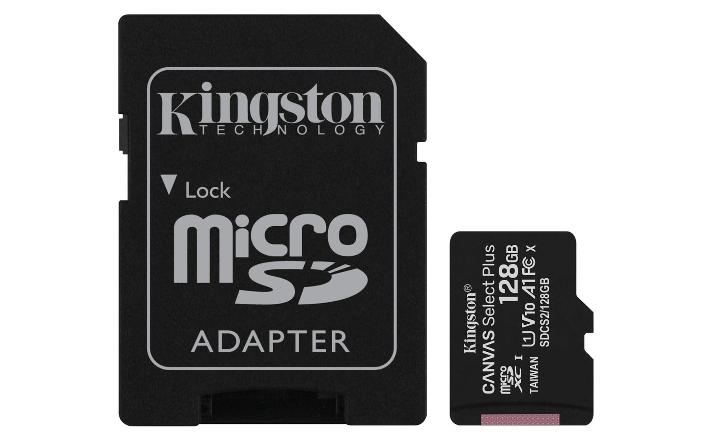 Kingston MicroSDXC Select Plus 128GB (Con Adaptador a SD) Clase 10, UHS-I, U1, V10 Lectura: 100MB/s (SDCS2/128GB)