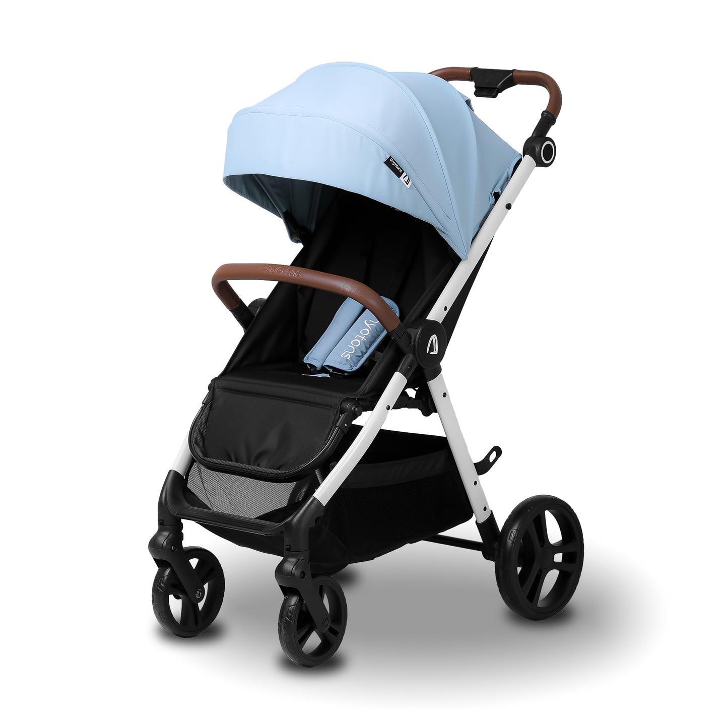 Carriola Plegable Para Bebé Unyotons, Estructura Ligera De Aluminio, Llantas Antideslizantes De Goma, Sistema Plegable Semi Automatico. Diseño Moderno, Resistente. (Azul Claro)