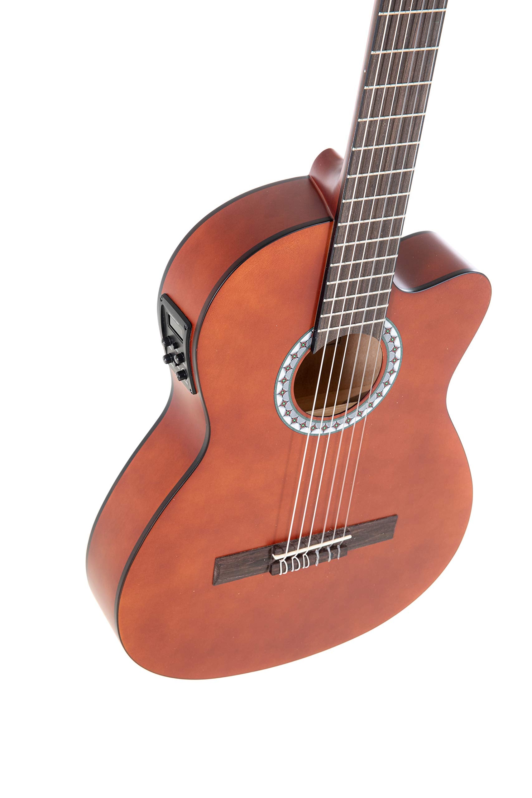 Gewa ISGEWPS510190 Guitarra de concierto Electroacústica, derecha, 4/4 Nogal Slim, Negro