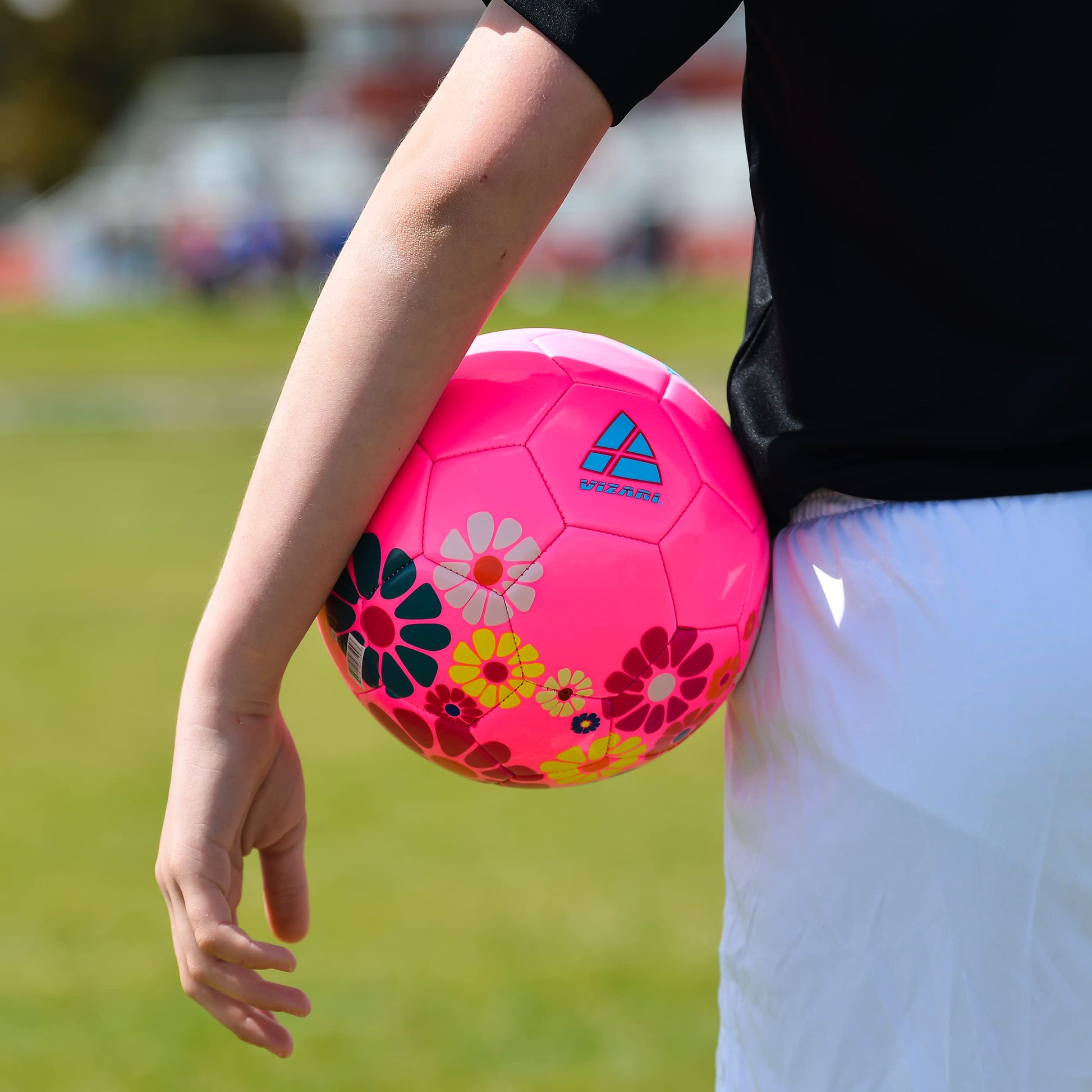 Balón de Fútbol Vizari Blossom rosa azul Talla 4