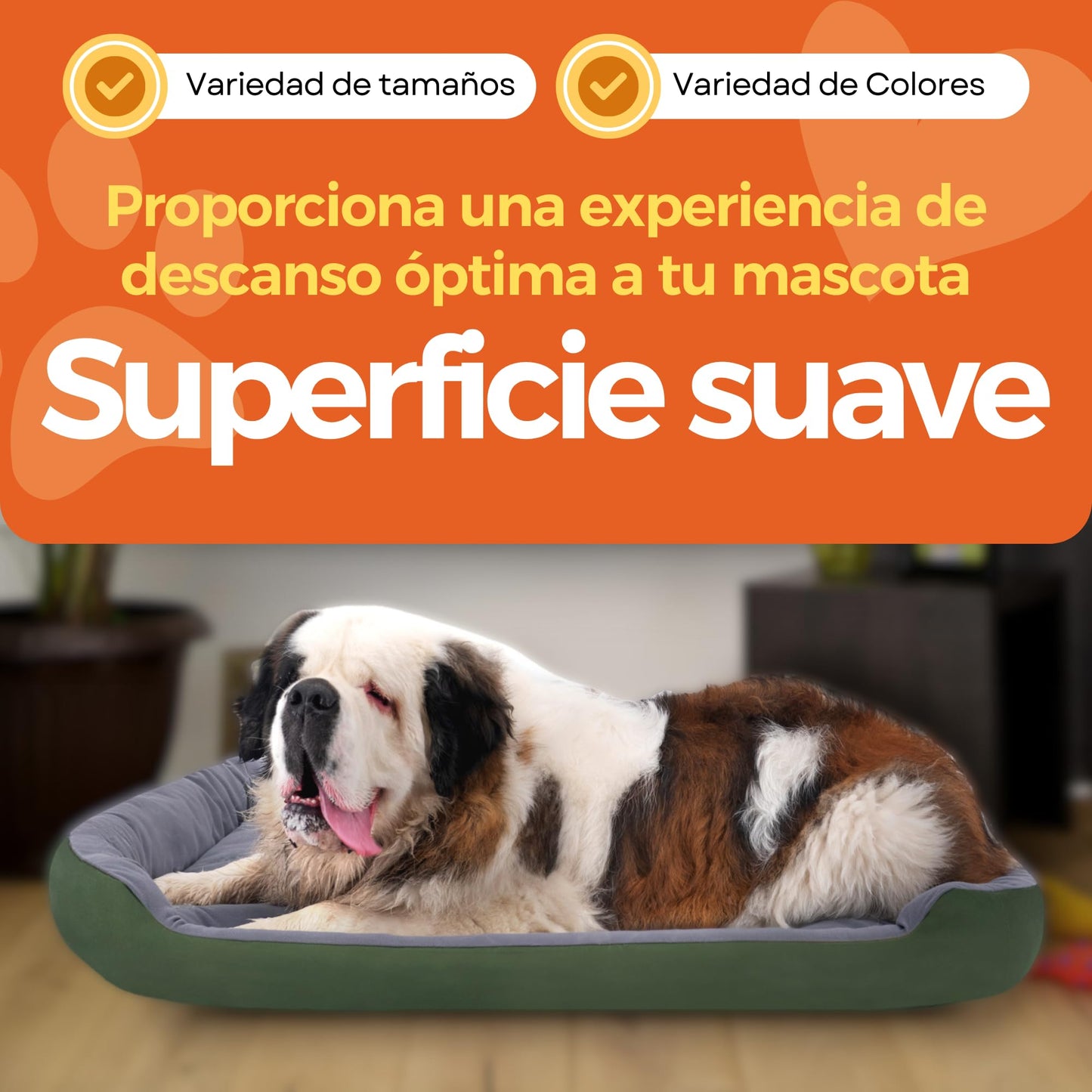 Cama Resistente para Perro PETS APPAREL HILLS Verde Gris Con Relleno Suave
