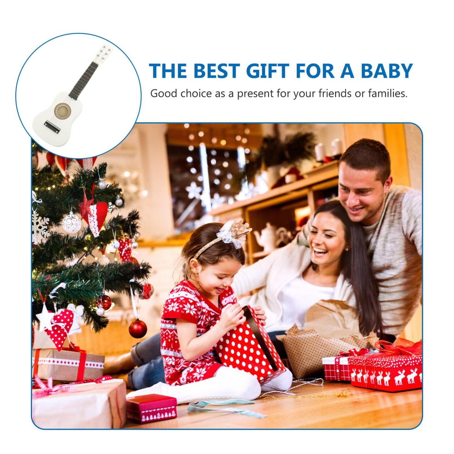 Abaodam Instrumentos Musicales Para Niños Guitarra Para Niños De 3 a 5 Años Modelos Juego Infantil Guitarra Electrica Instrumentos Musicales Ukelele Para Bambú Audio Pequeña Viajar