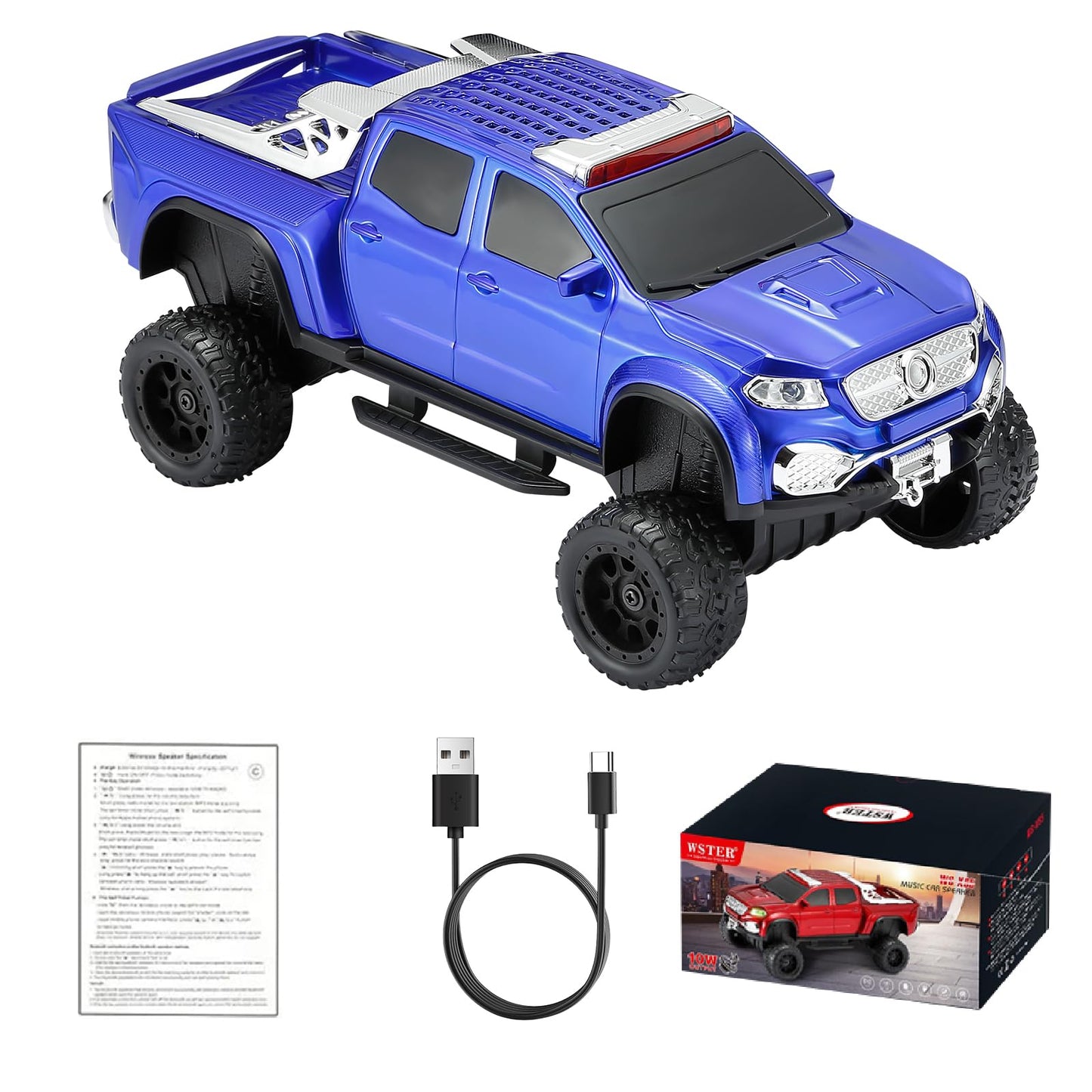 WSTER WS-X65 - Altavoz Bluetooth para camioneta todoterreno, color azul