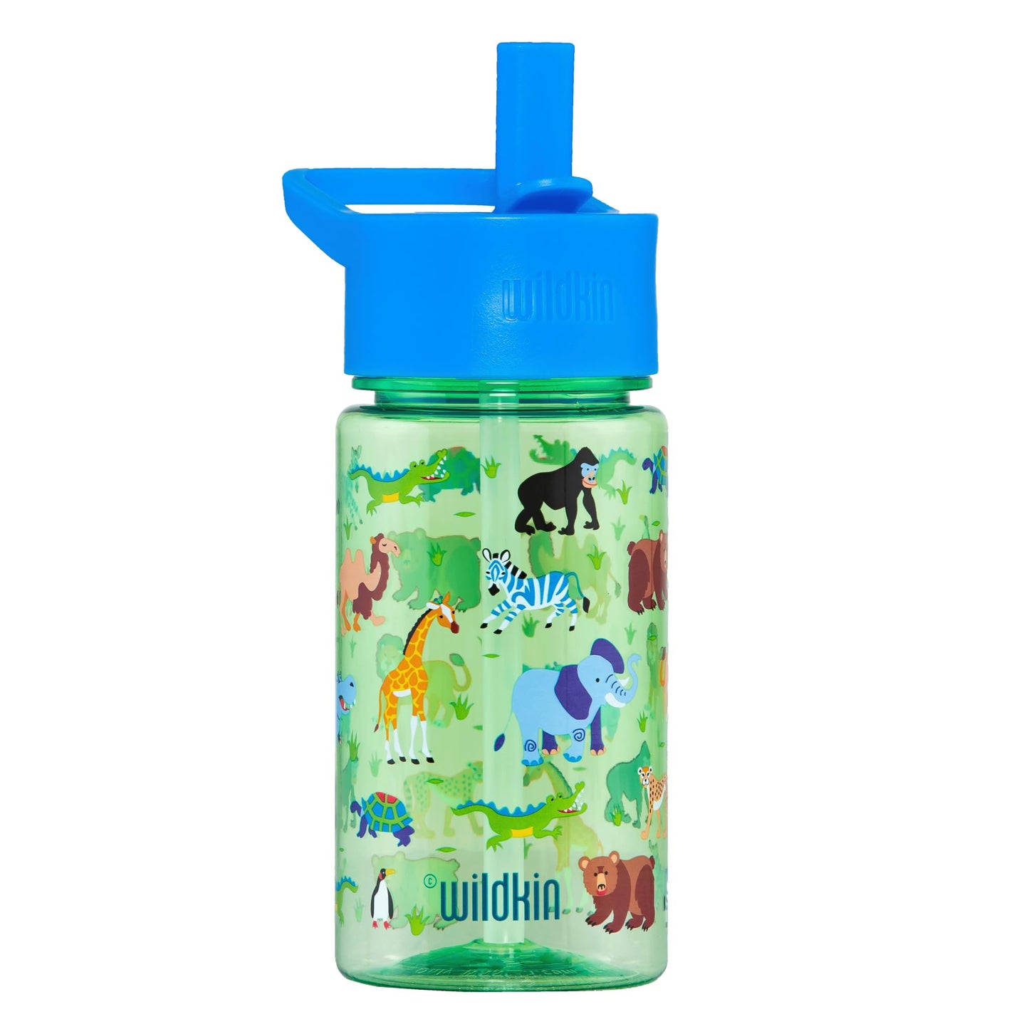 Wildkin Kids - Botella de agua de 16 onzas, sin BPA, tapa a prueba de fugas, duradera y fácil de limpiar, animales salvajes