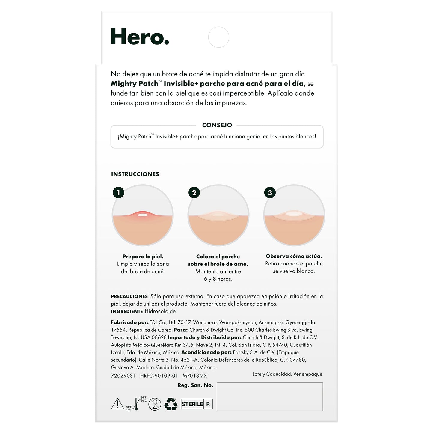 HERO MIGHTY PATCH Invisible + 36 Parches Hidrocoloide para Acné | Efecto Rápido