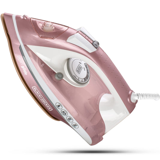 BLACK+DECKER Plancha de Vapor, Cerámica con Infusión de Perlas, Rosa, IR23972