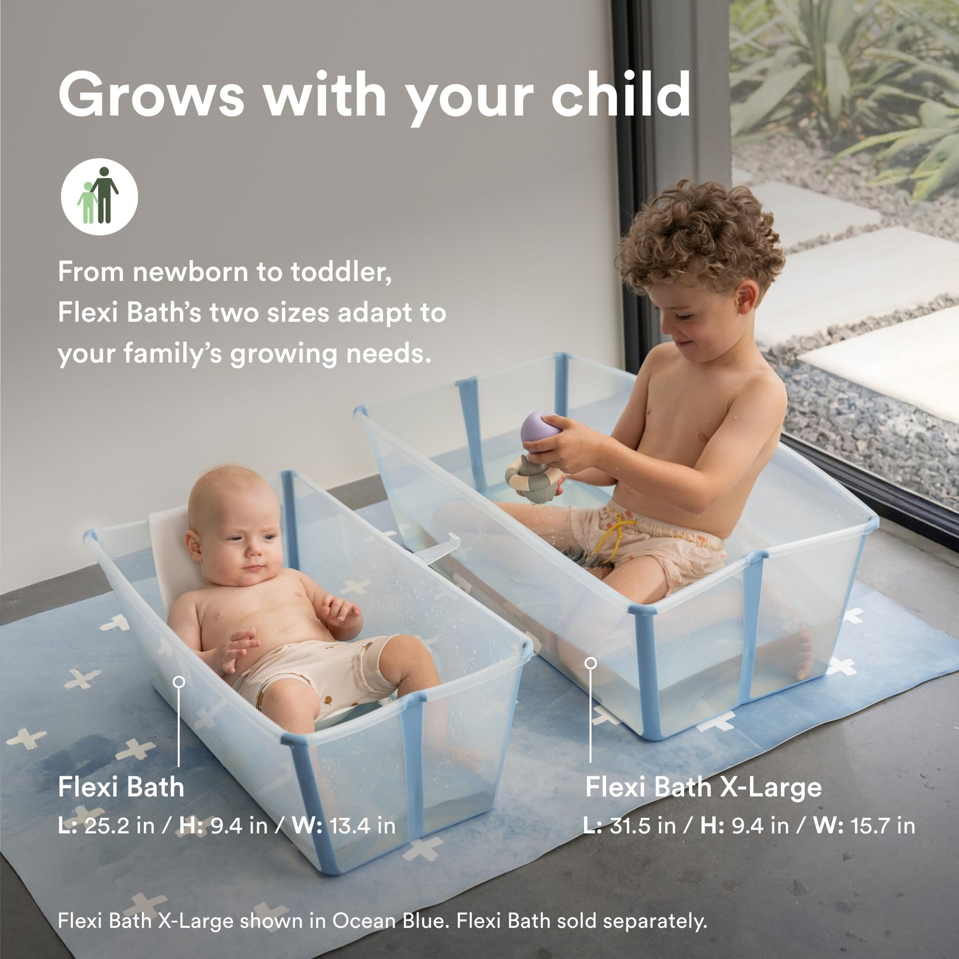Paquete XL Tina de Baño Stokke Flexi Bath Blanco Ligera y Plegable para Bebés