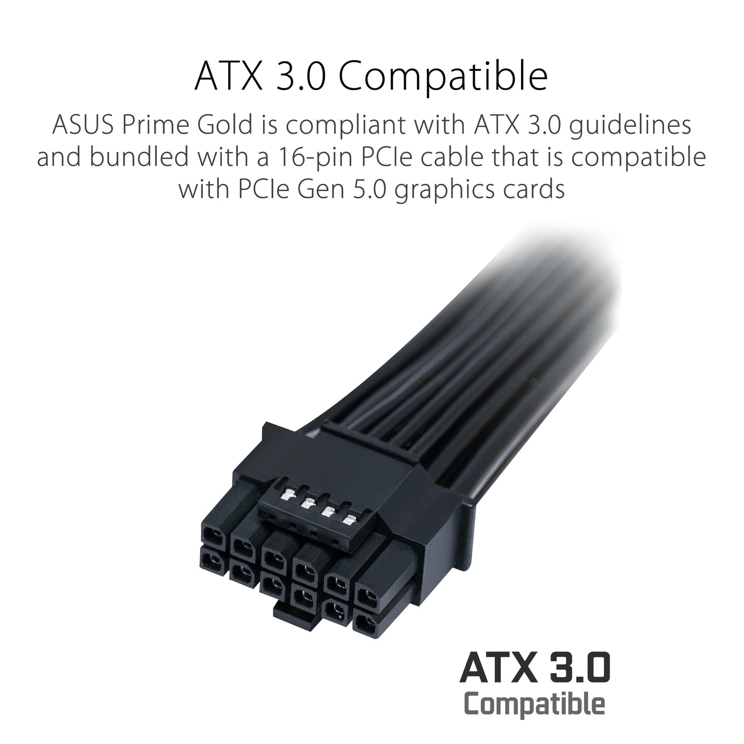ASUS Prime 850 W Gold (850 W, Compatible con ATX 3.0, Fuente de alimentación Totalmente Modular, Certificado 80+ Oro, rodamientos de Bolas duales,