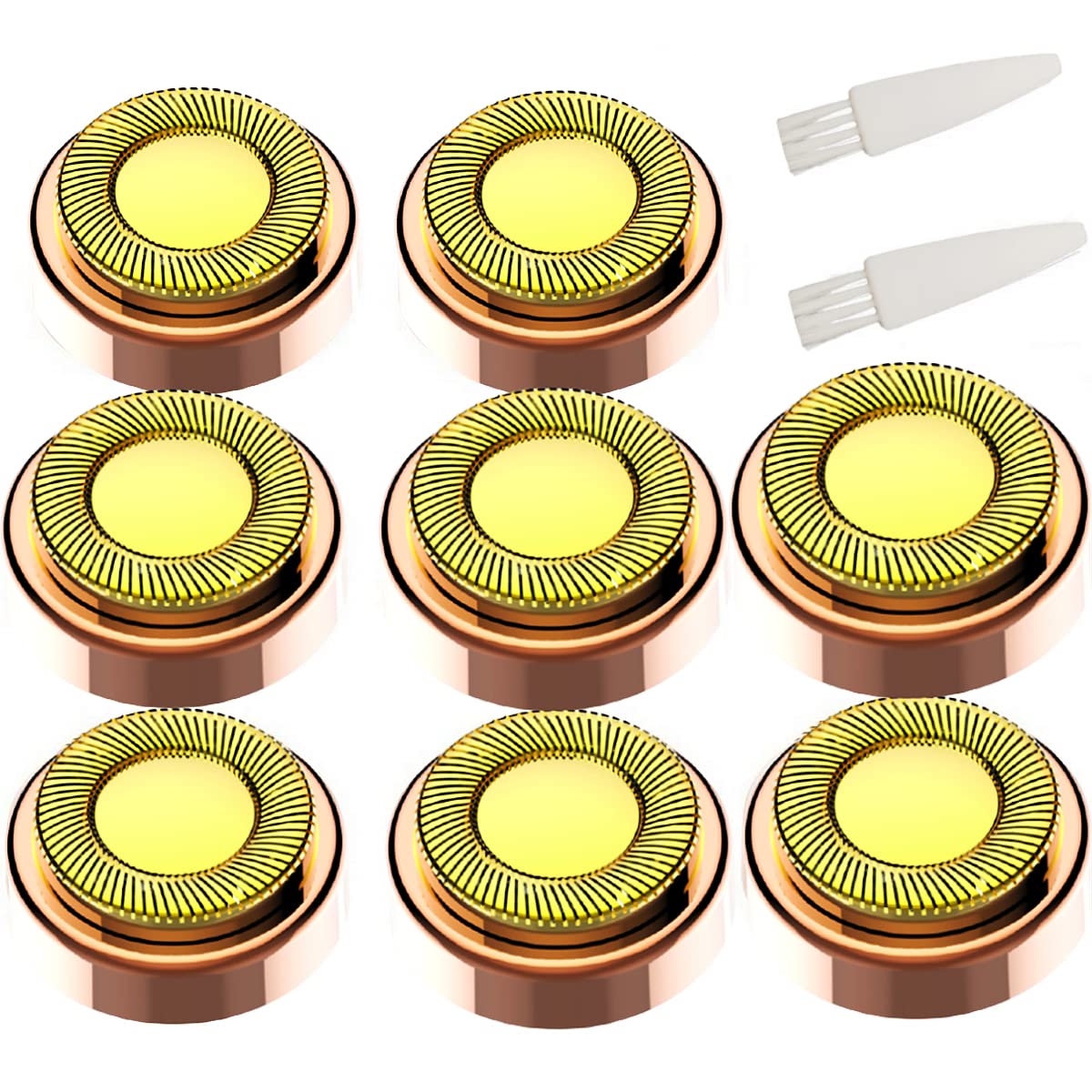 Fjwedve 8 Cabezales de Repuesto para Depilación Facial Impecable Finishing Touch, Cabezal de Afeitado para Mujer de Primera Generación (Gen 1), Oro de 18 Quilates (8 Unidades)