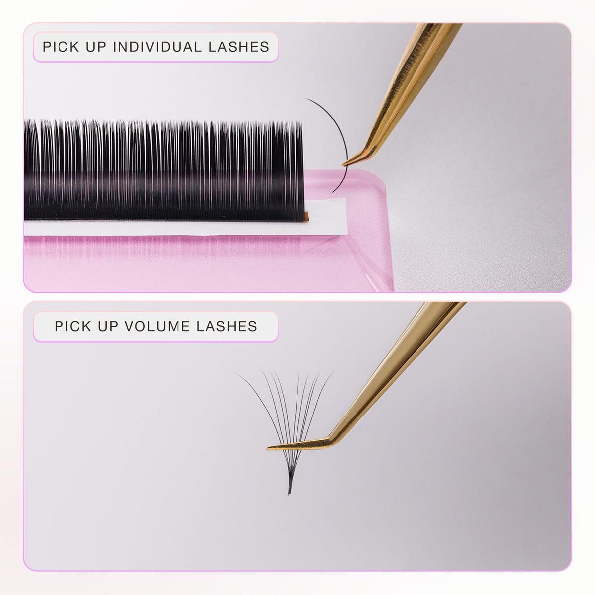 Curacoro Pinza de pestañas – Pinzas profesionales y de precisión para extensiones de pestañas, multiformas y propósitos, pinzas para volumen, aislamiento y pestañas clásicas (plata, solo ventilador)