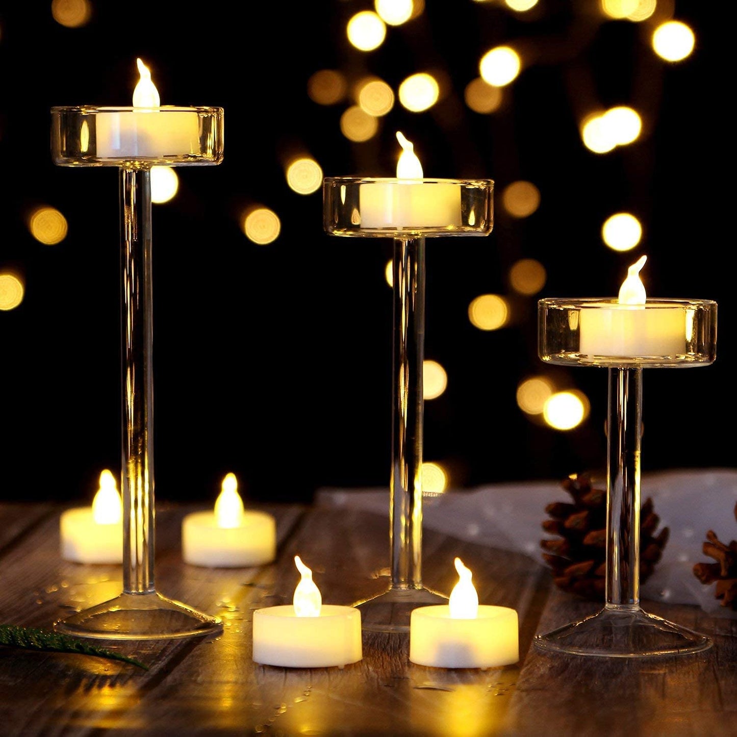 Velas Eléctricas Uplayteck Blancas Efecto Siempre Brillante para Hogar y Festivales