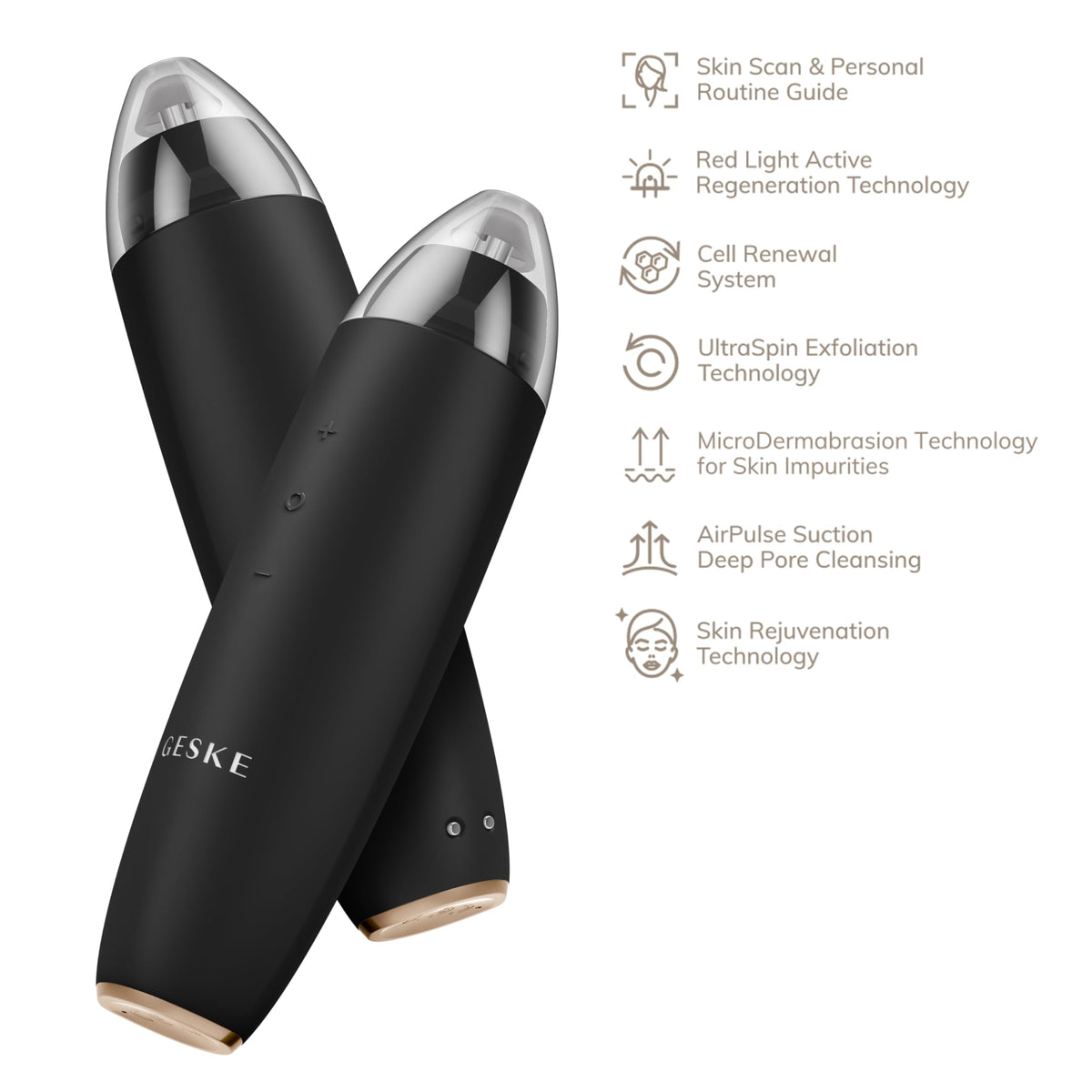 GESKE | SmartAppGuided™ MicroDermabrasion Blackhead Remover | Eliminador de puntos negros 7 en 1 | Limpiador de poros eléctrico | limpieza al vacío innovadora | herramientas de belleza