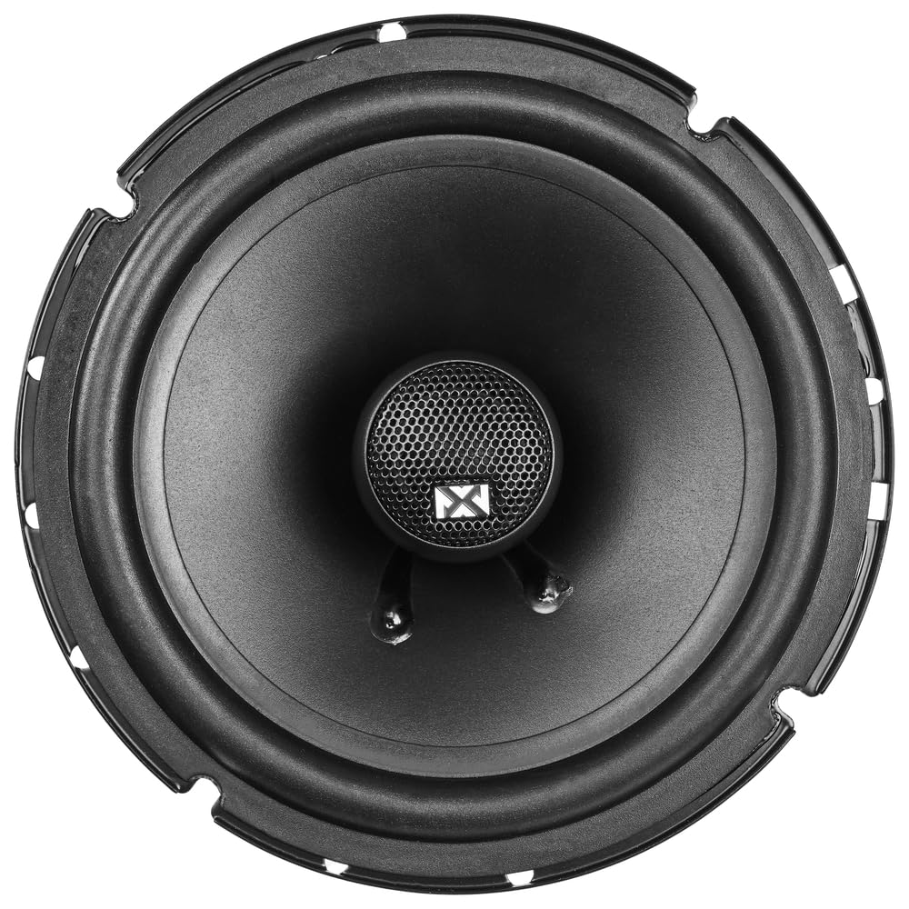 NVX 6 1/2 inch True 80 watt RMS 2-Way Coaxial Car Speakers [N-Series] with Silk Dome Tweeters, Set of 2 [NSP65]