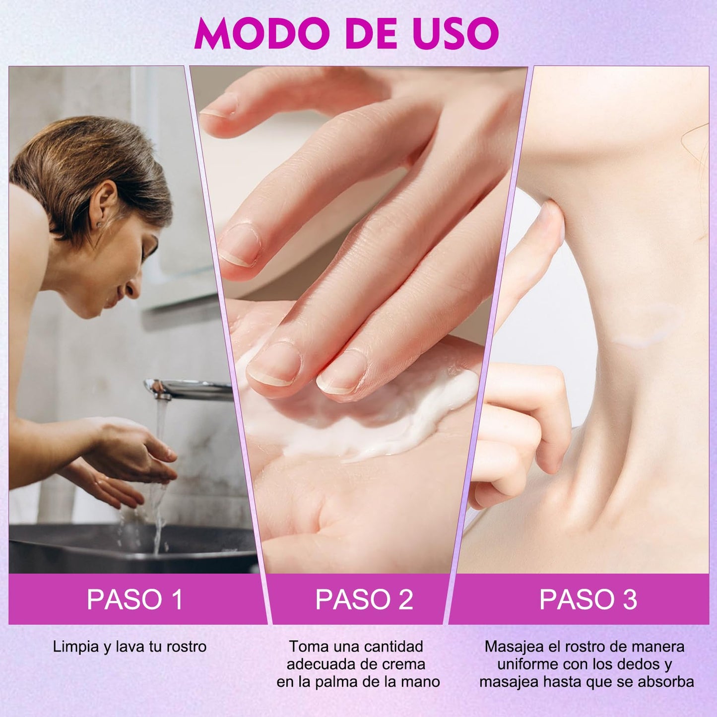 Crema Antienvejecimiento con Colágeno y Vitaminas para Rostro, Cuello y Escote - Hidratante y Regeneradora - Set de 2 Unidades