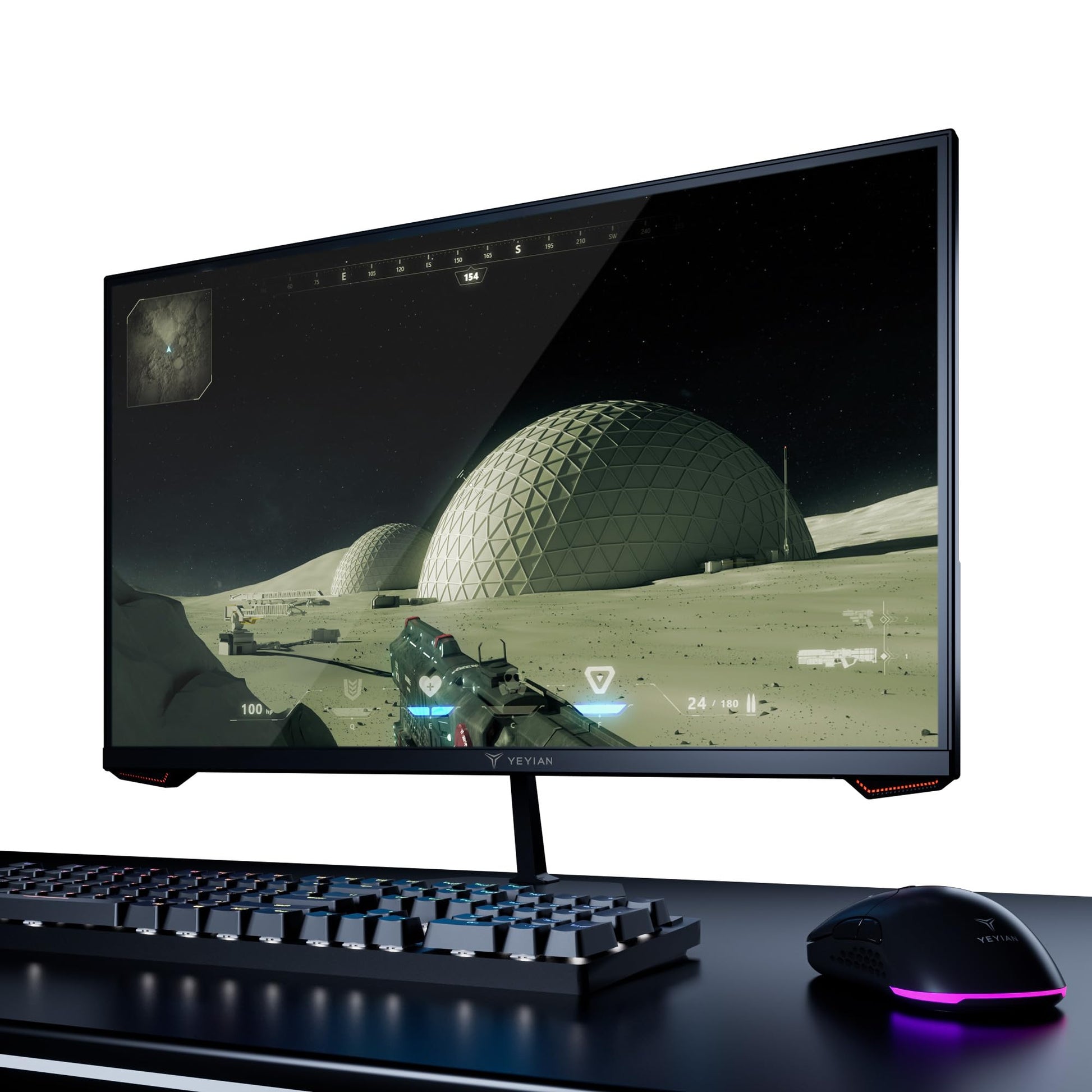 YEYIAN Monitor Gamer Avance 27 Pulgadas IPS Full HD 1920 x 1080 Tasa de Refresco 180 Hz Tiempo de Respuesta 1ms Compatible con AMD FreeSync y NVIDIA G-Sync YMF-IPF27-G1