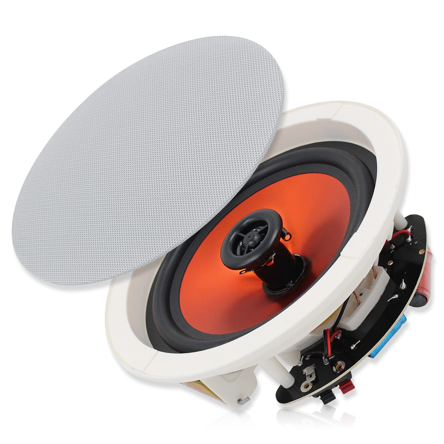 Herdio HCS-628 Altavoces Pasivos de 6.5 Pulgadas, Montaje Empotrado en Techo, 300 Vatios, Resistentes a la Humedad, Ideal para Interiores y Exteriores, Blanco