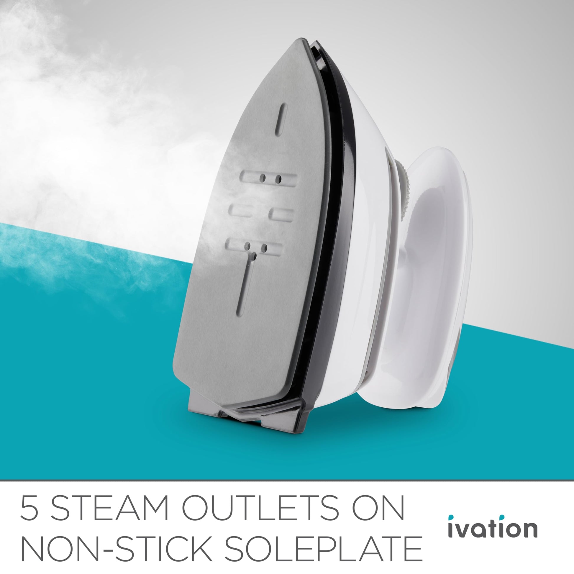 Ivation - Plancha de vapor de viaje | Mini plancha seca de doble voltaje y vaporizador para ropa con suela antiadherente, control de temperatura e indicador | Calienta en segundos, pequeño y compacto,