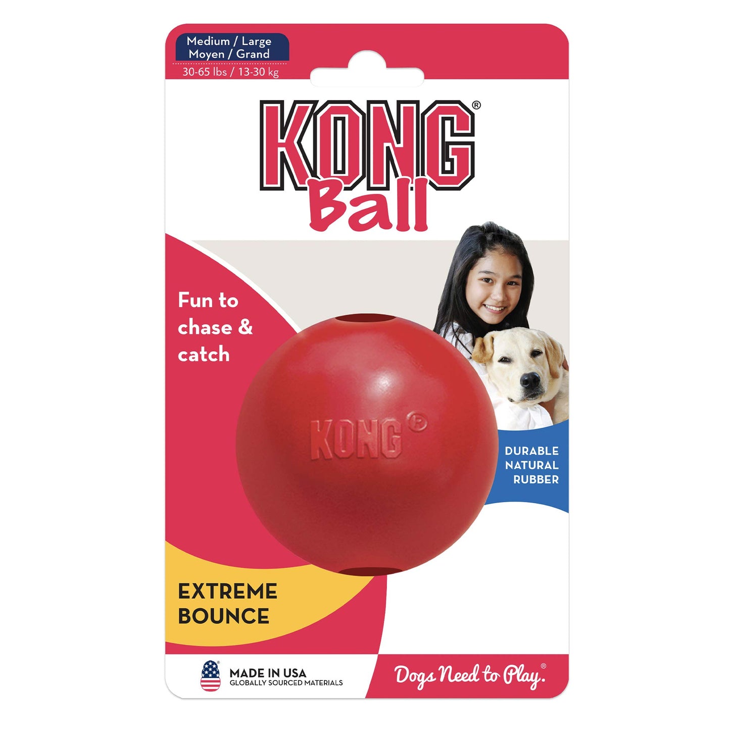 KONG, Rojo Bola, Mediano/Grande