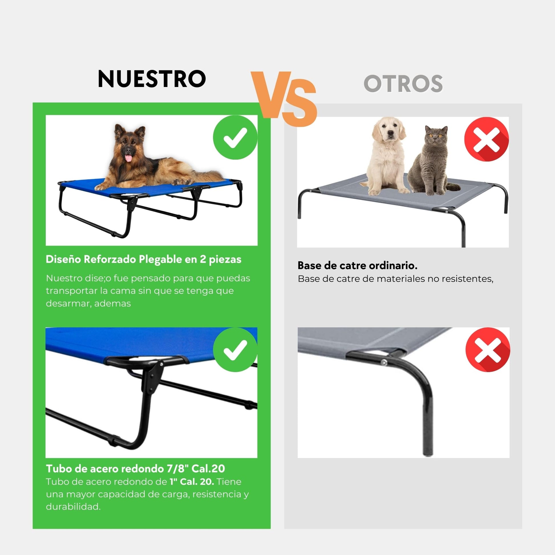 Cama Elevada para Perro PEGASO Azul Rey Transpirable Extra Grande