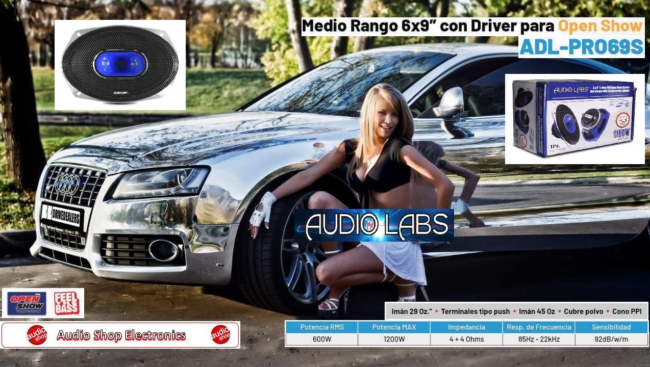 AUDIO LABS Medio Rango 6x9″ C/Driver Open Show ADL-PRO69S (1 Pieza)