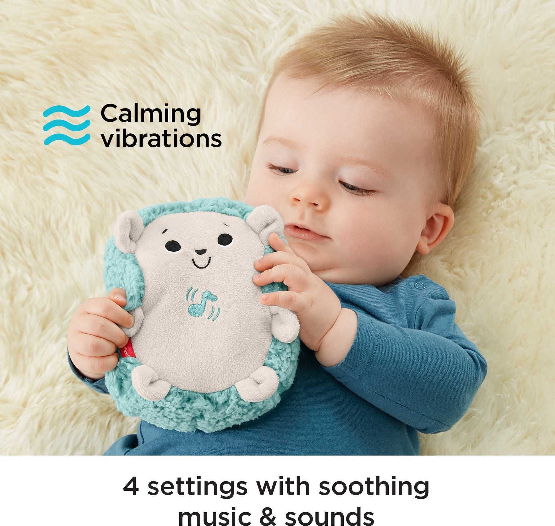 Fisher-Price Baby Juguete Erizo Vibraciones Relajantes con Música, Tejido Suave y 4 Modos de Calma, para Recién Nacidos en Adelante