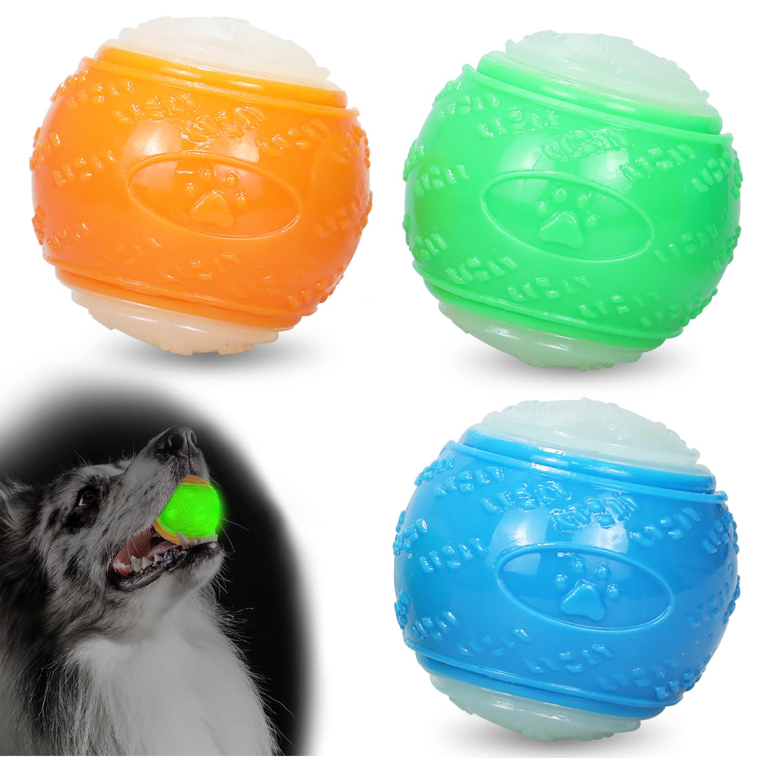 Pelota de Juguete ZHEYU Luminoso Durable para Perros