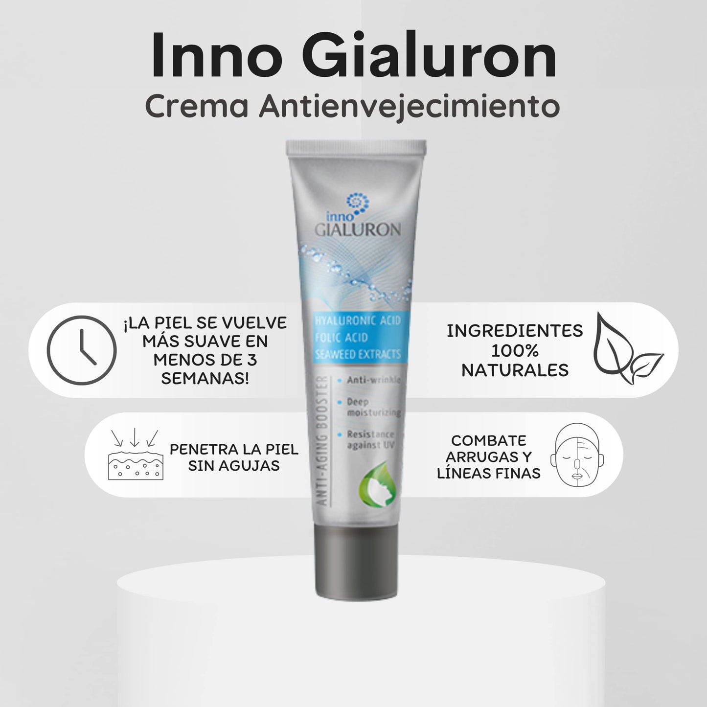 Inno Gialuron - Crema Antiarrugas Suero Antiedad Nutrición 100% Original De Rusia Mejor Que El Botox Aumenta La Llasticidad De La Piel Piel Joven Saludable Sin Inyecciones Y Operaciones Dolorosas