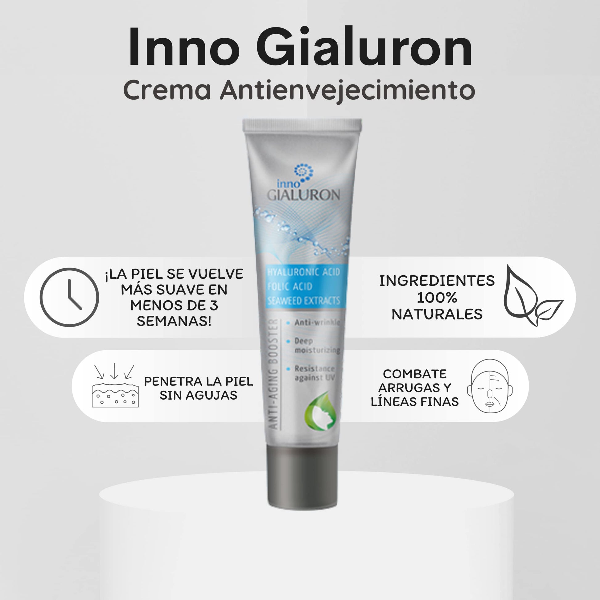 Inno Gialuron - Crema Antiarrugas Suero Antiedad Nutrición 100% Original De Rusia Mejor Que El Botox Aumenta La Llasticidad De La Piel Piel Joven Saludable Sin Inyecciones Y Operaciones Dolorosas