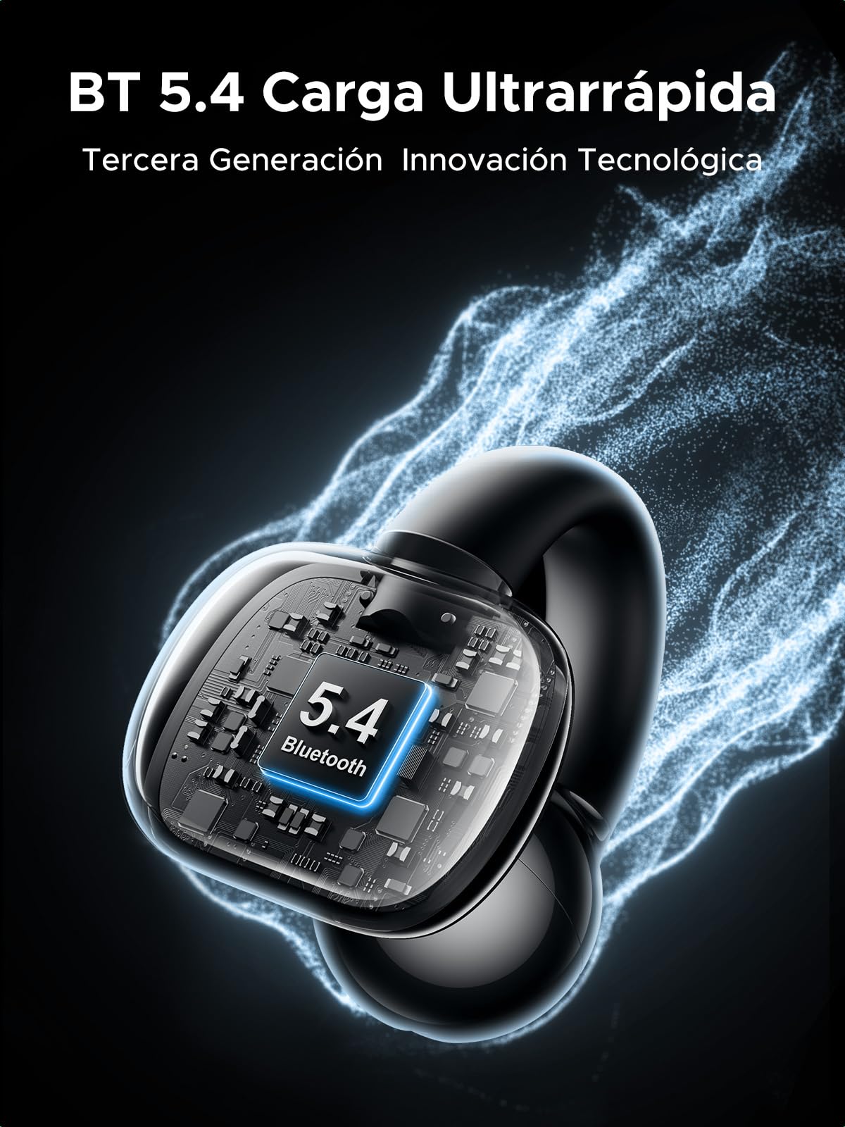 Audífonos Inalámbricos UGREEN Negro Open-Ear con ENC y Carga Rápida para 30 Horas de Reproducción