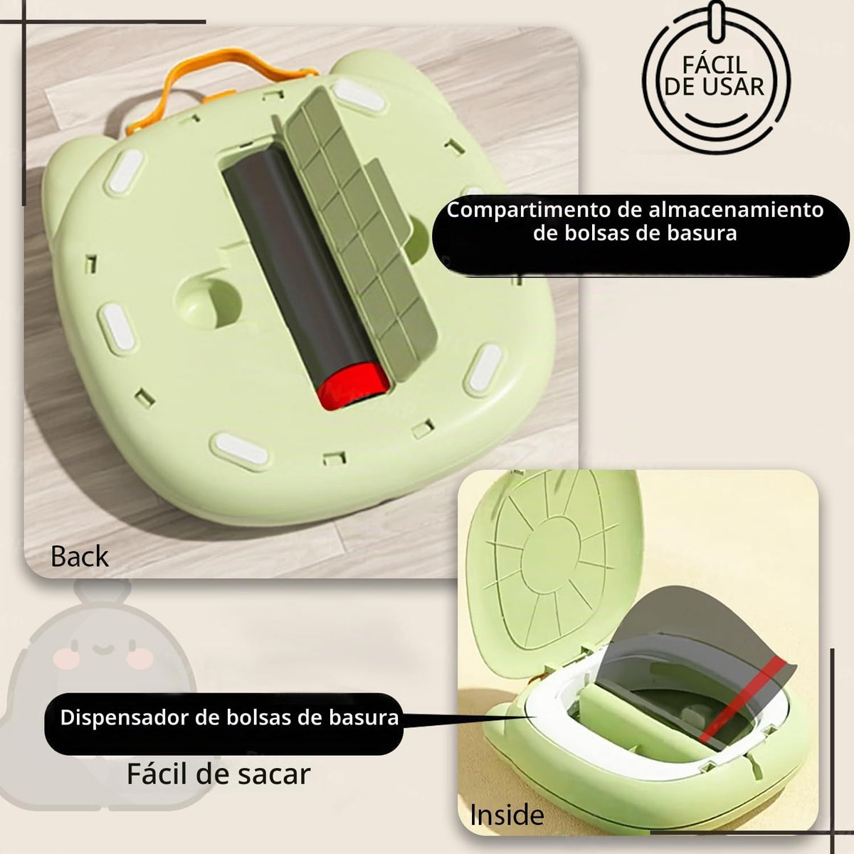 Orinal de Viaje Portátil para Niños,Asiento Entrenador Baño para Niños, portátiles y plegables con bolsa de basura y bolsa de almacenamiento para automóviles,Camping, Interior y Exterior con Rollos Bolsa de Almacenamiento (Verde)