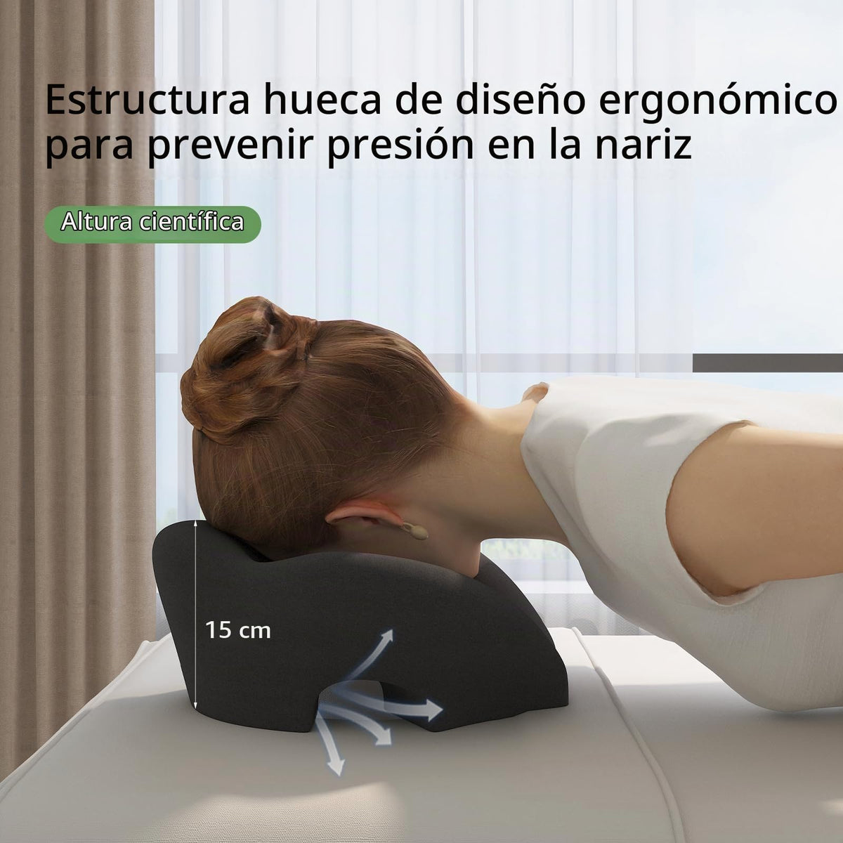 Almohada de Masaje UTJZIB Azul para Recuperación y Sueño Boca Abajo
