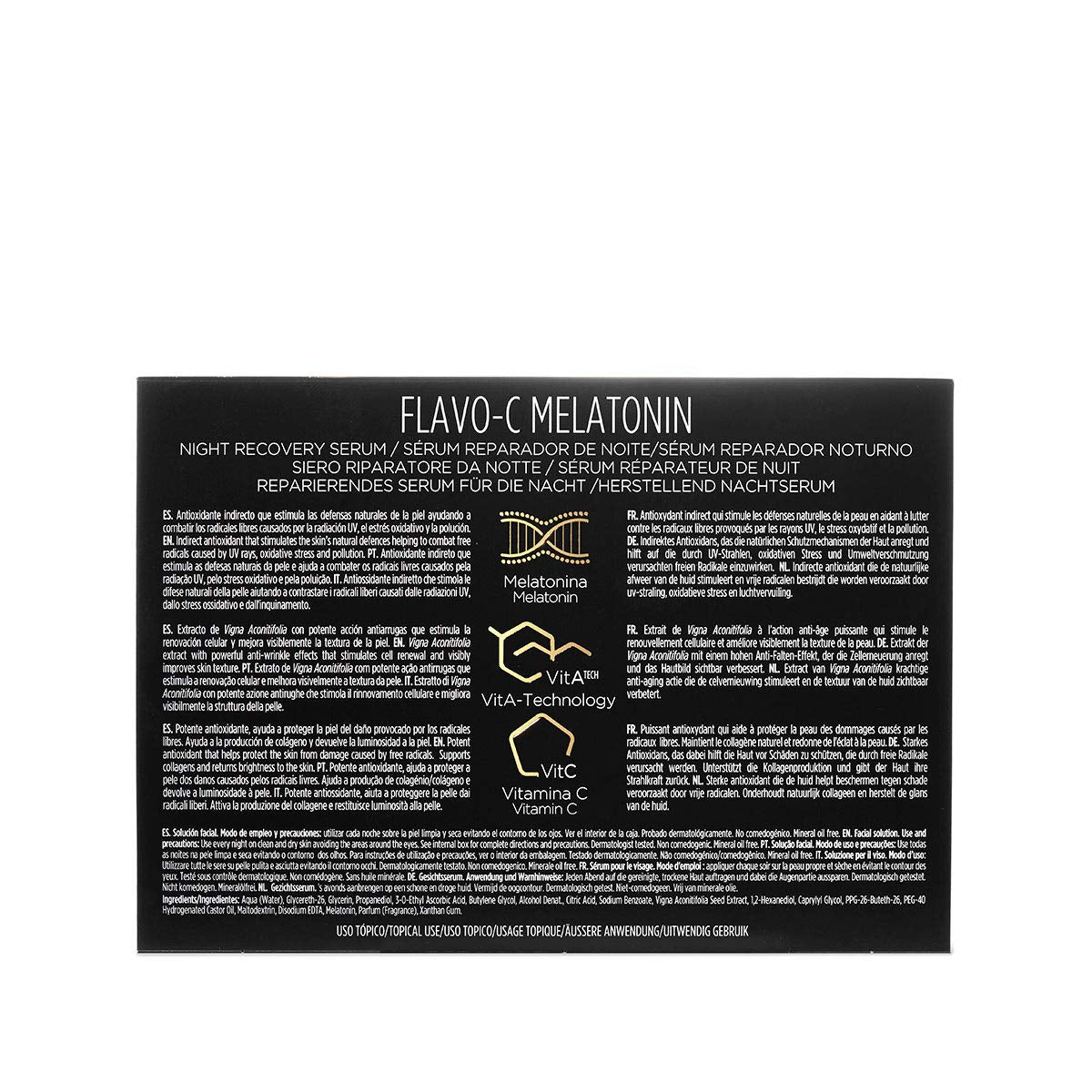 ISDIN Isdinceutics Flavo-C Melatonin Sérum Reparador de Noche, Ayuda a Estimular las Defensas Antioxidantes de la Piel Durante la Noche Monodosis 30 x 2ml
