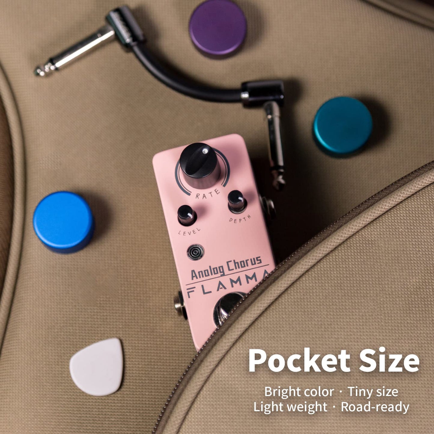 Pedal de Efectos de Guitarra Flamma FC14 Analógico Portátil Durable Carcasa de Metal