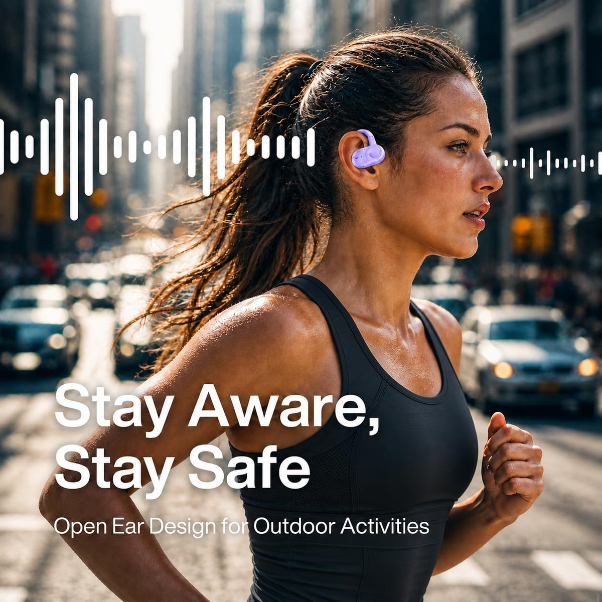Auriculares Sobre la Oreja Bluetooth 5.4 Inalámbrico con Altavoces de 16 mm Ligero y Rotación Biaxial para Correr