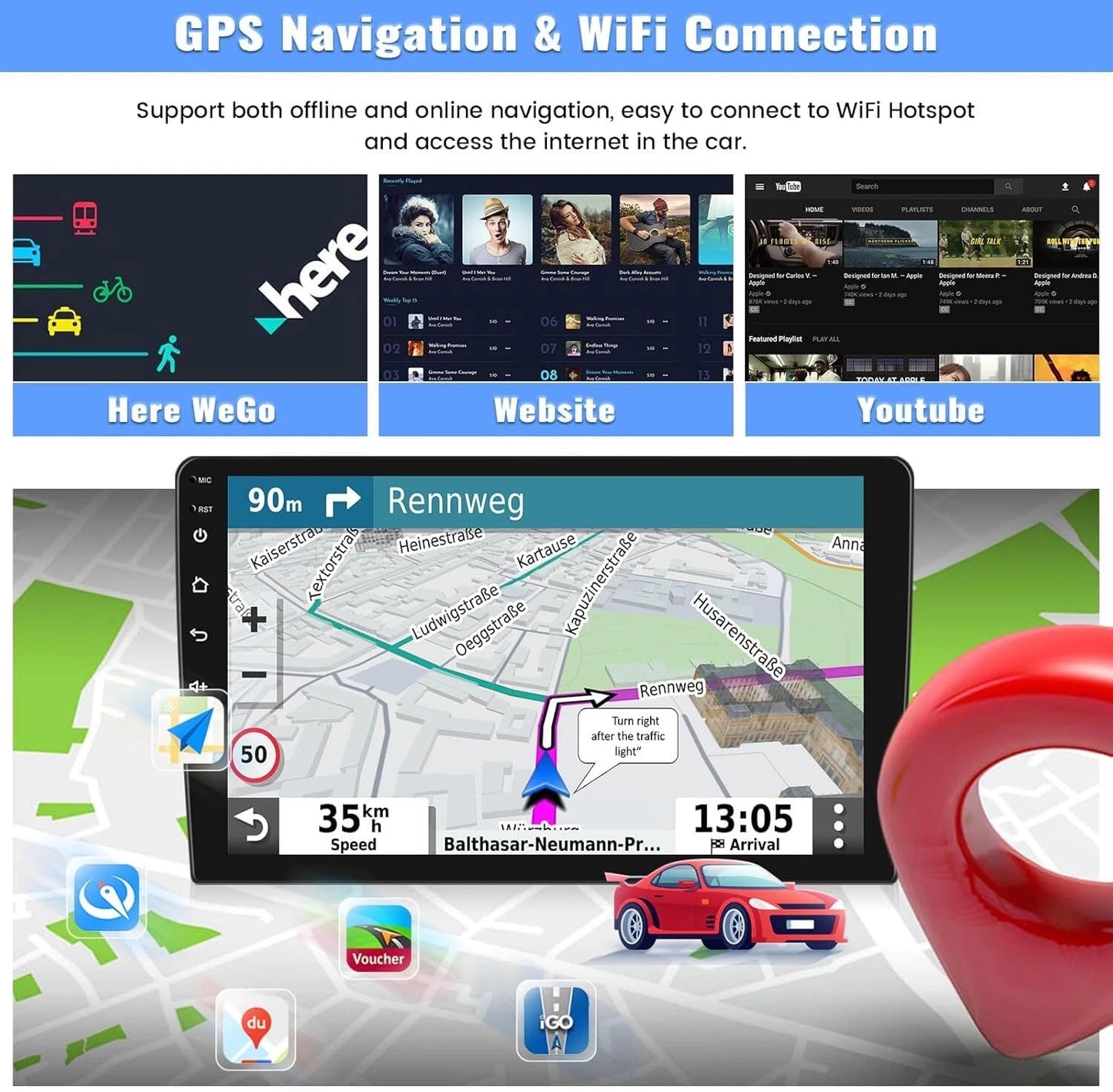 4+64 GB Android 15 8 núcleos para Chevy Express Radio 2003-2006 con visualización táctil inalámbrica Apple Carplay Android Auto 7 pulgadas estéreo de coche con cámara de respaldo gratuita, navegación