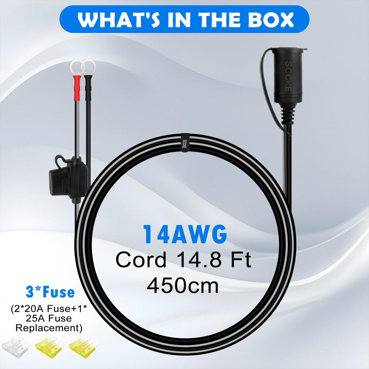Adaptador SCCKE 14.8FT 14AWG con terminal de ojal