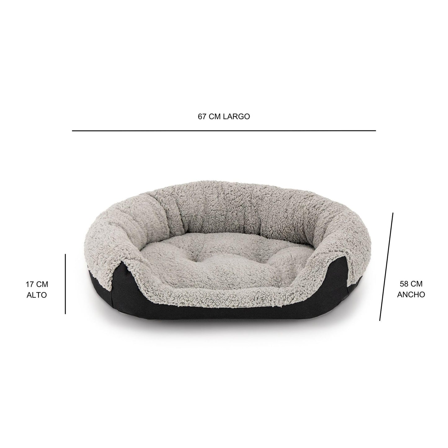 Cama para Perro Hills Negra con Forro Acolchonado Medium