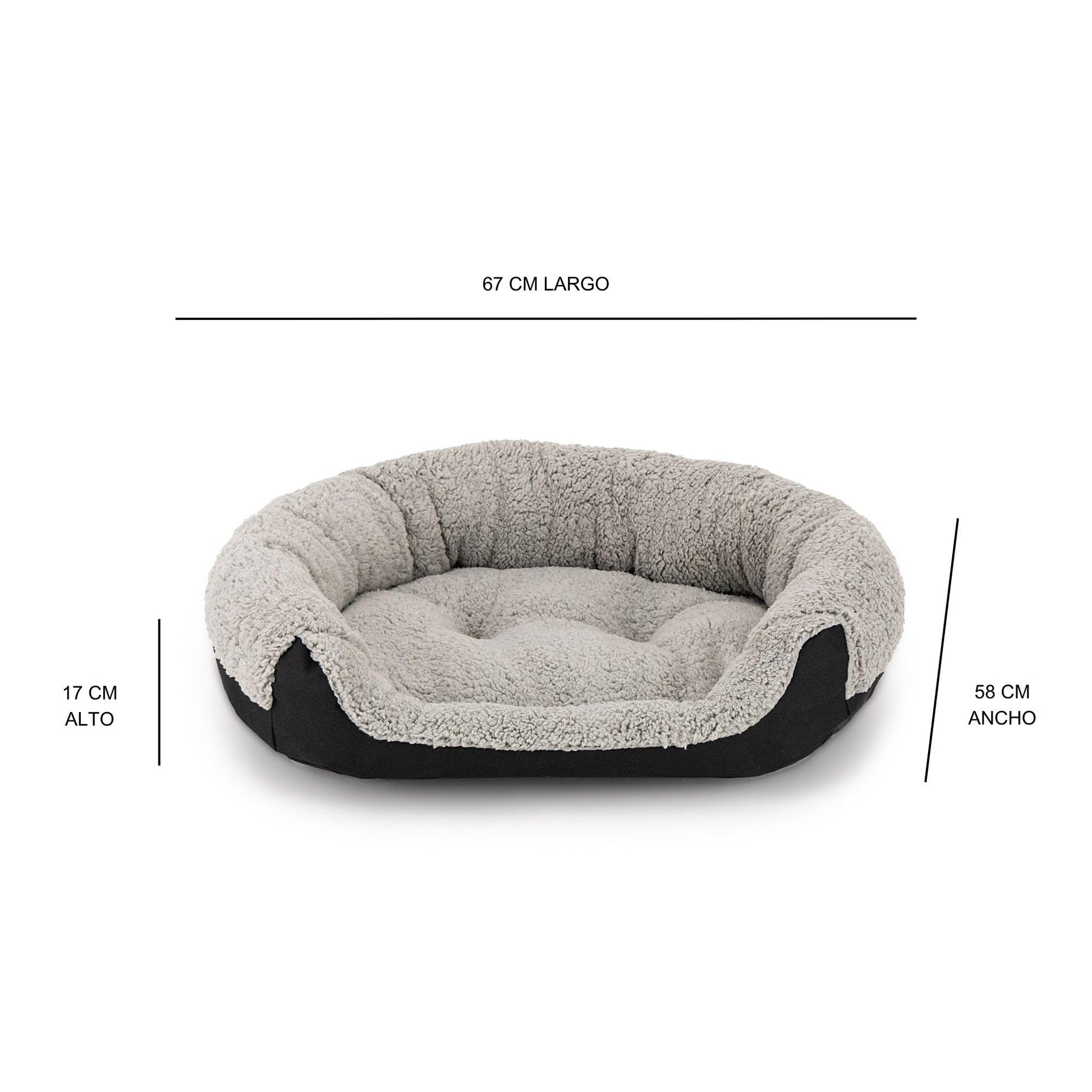 Cama para Perro Hills Negra con Forro Acolchonado Medium