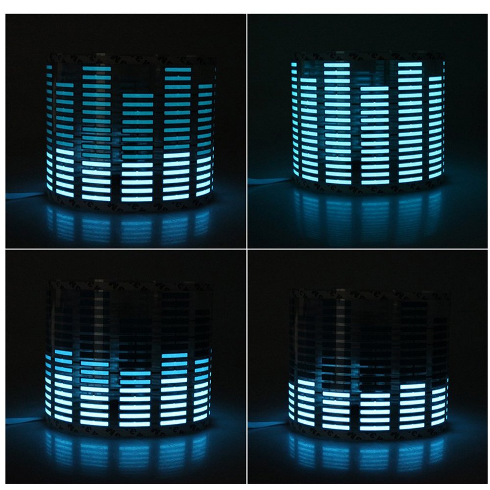 ESUPPORT 45 x 11cm Tira LED para Coche Luz de la Música del Coche Ambiente Interior Función Sensor de Activación de Sonido Resplandor del Ecualizador Azul