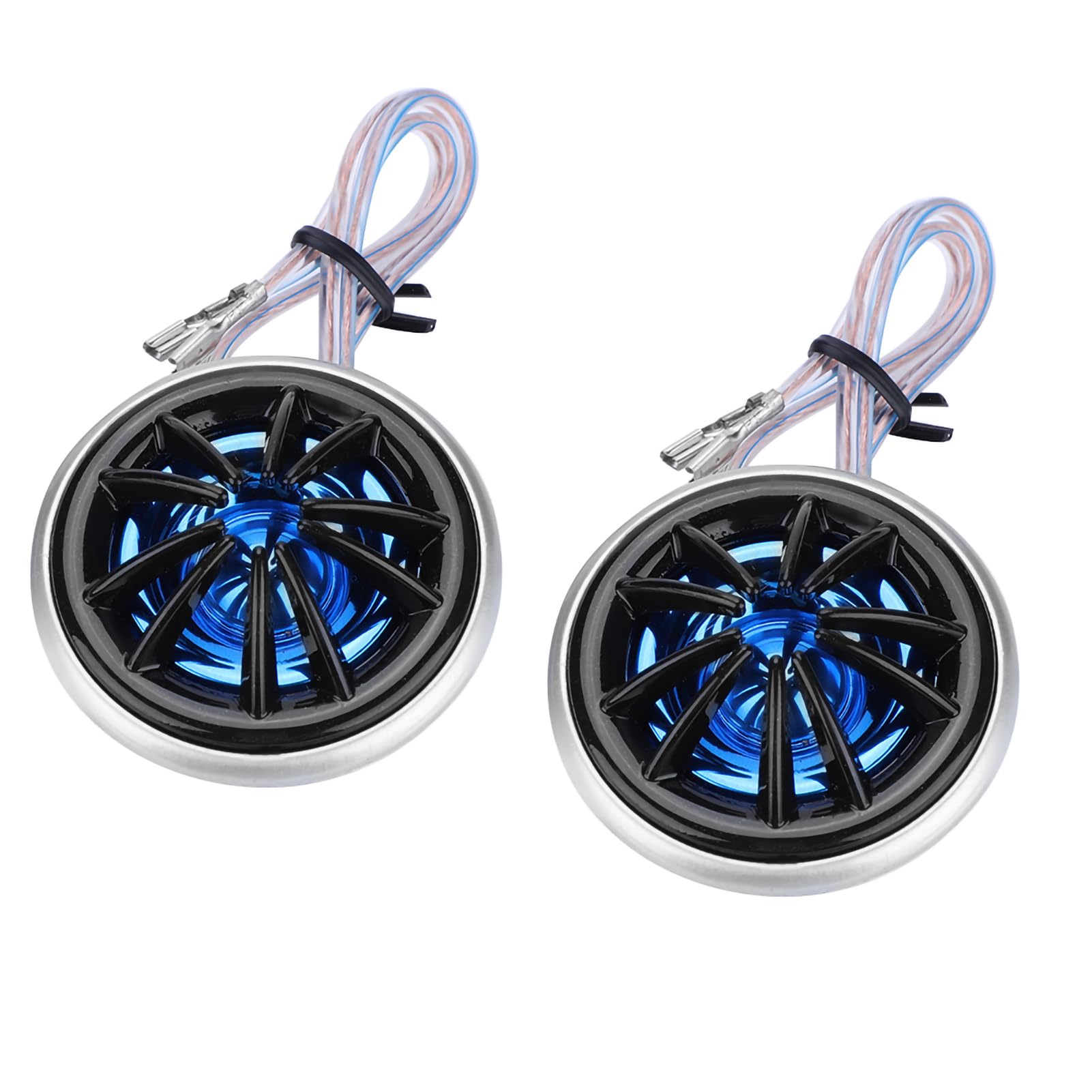 Keenso Reproductor de Audio Fuerte, 1 par de Altavoces para Automóvil Reproductor de Música Audio Super Power Dome Tweeter 130W