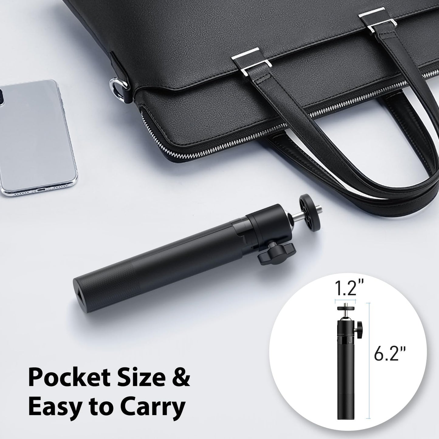 Trípode EMEET Negro Altura Ajustable con Cabezal Giratorio 360° para Cámara Web y Teléfonos