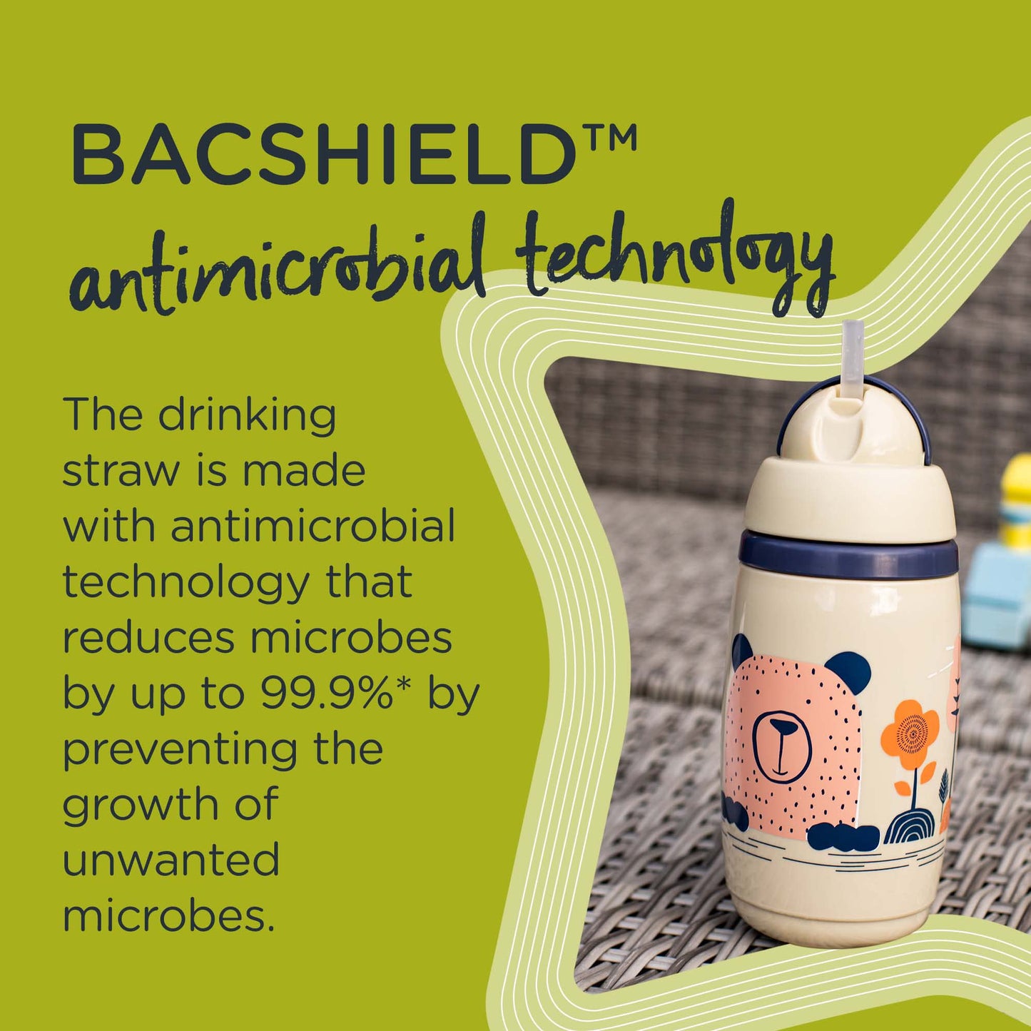 Tommee Tippee Superstar - Taza aislada con paja para niños pequeños, 100% a prueba de fugas y a prueba de sacudidas | BACSHIELD tecnología antimicrobiana (9 onzas, más de 12 meses, 2 unidades)