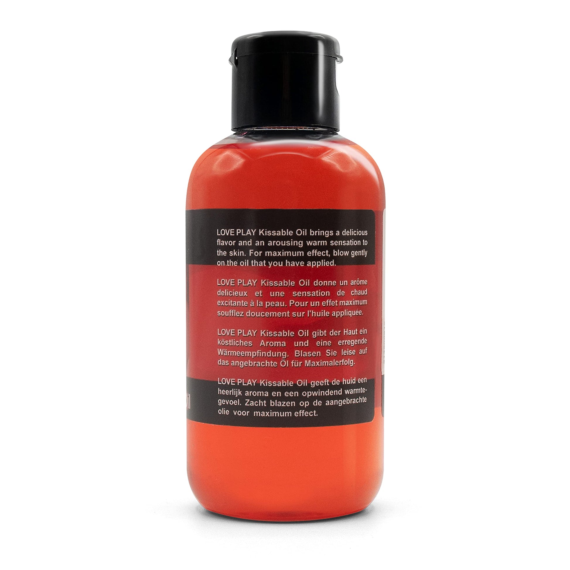 LOVE PLAY Aceite Corporal con Sabor - Aceite Comestible Termico para Hombres y Mujeres - Vegano y Natural (150ml) (Fresa)