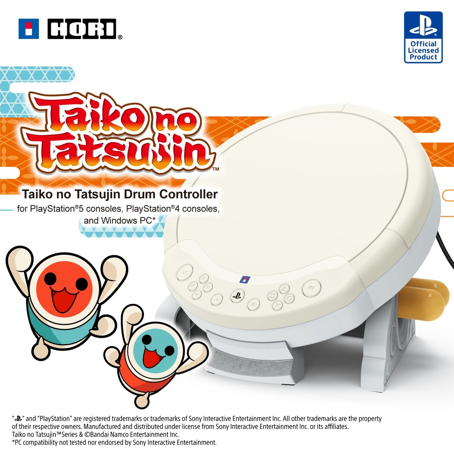 HORI - Mando Tambor para Taiko No Tatsujin PlayStation 5, PlayStation 4 y Windows 11/10 - Licencia oficial de Sony y Bandai Namco Entertainment