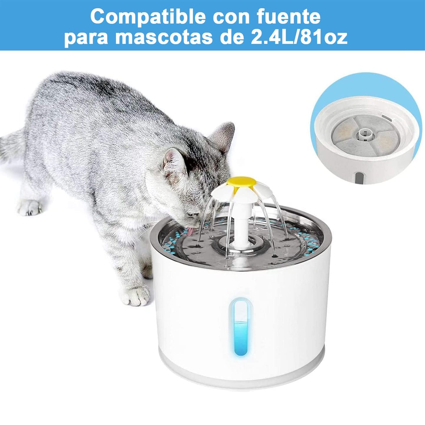 Filtros de fuente para mascotas Masoe, 16 piezas con resina y carbón activo, para fuentes de 1L/2L/3L