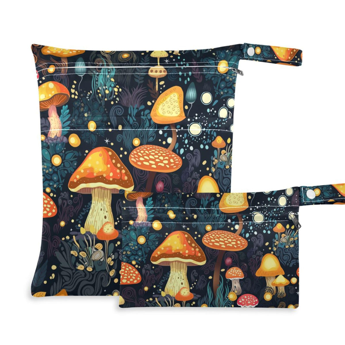 GOODOLD - Bolsa húmeda para pañales de tela para bebé, impermeable, reutilizable, con dos bolsillos con cierre para trajes de baño, 2 unidades