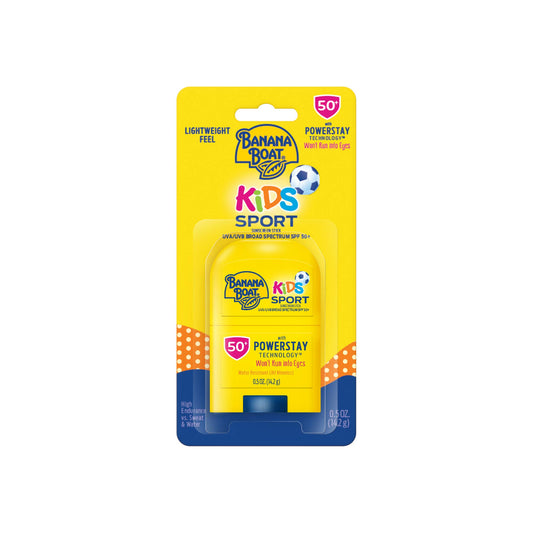 BANANA BOAT - Protector solar en barra de amplio espectro para niños con SPF 50, 0.5 onzas