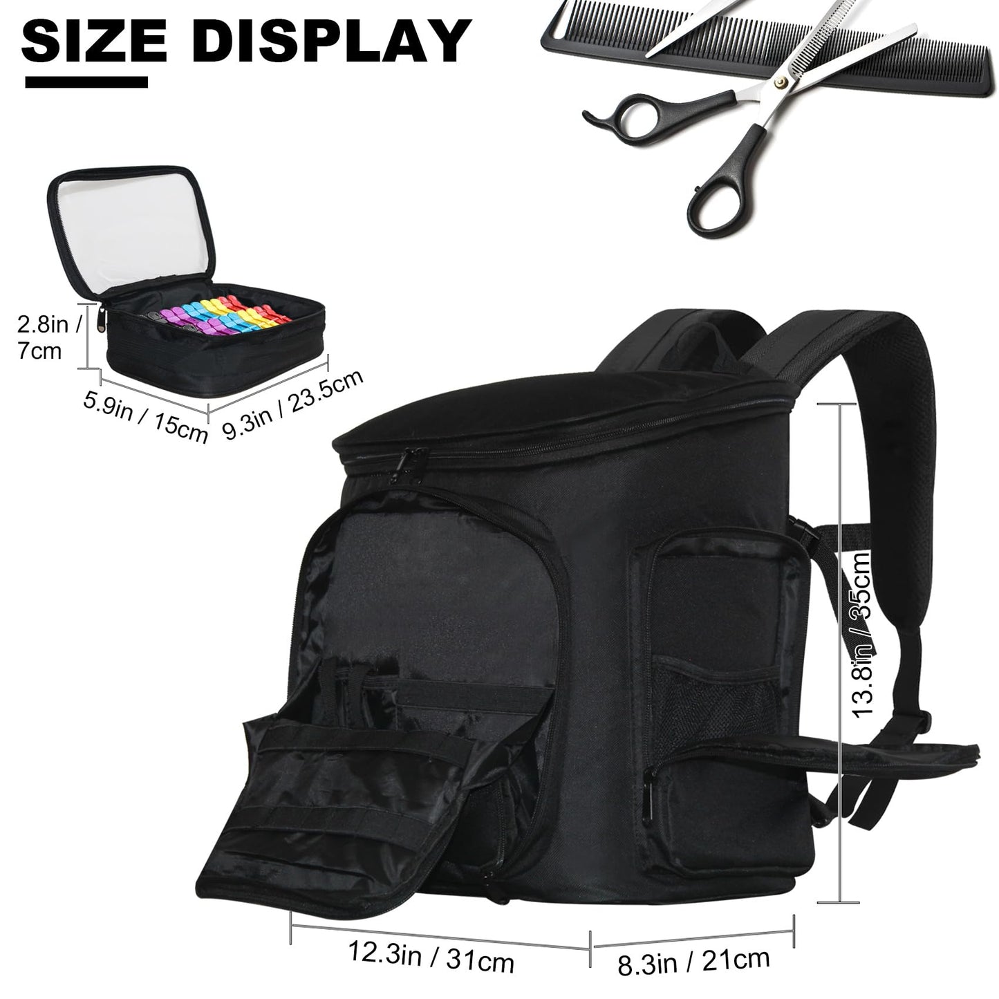 Bolsa de Viaje NADAENMF Negro Grande para Peluquería y Cosmetología